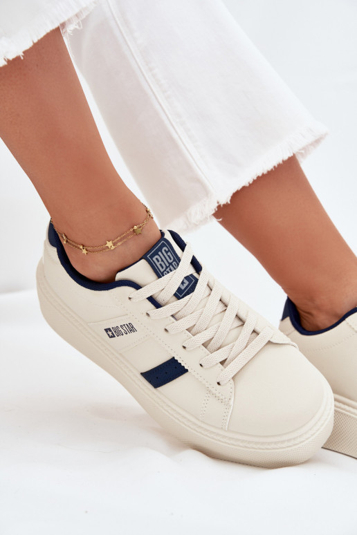 Sneakers model schoenen Dames met platform Big Star SS274347 ivoor