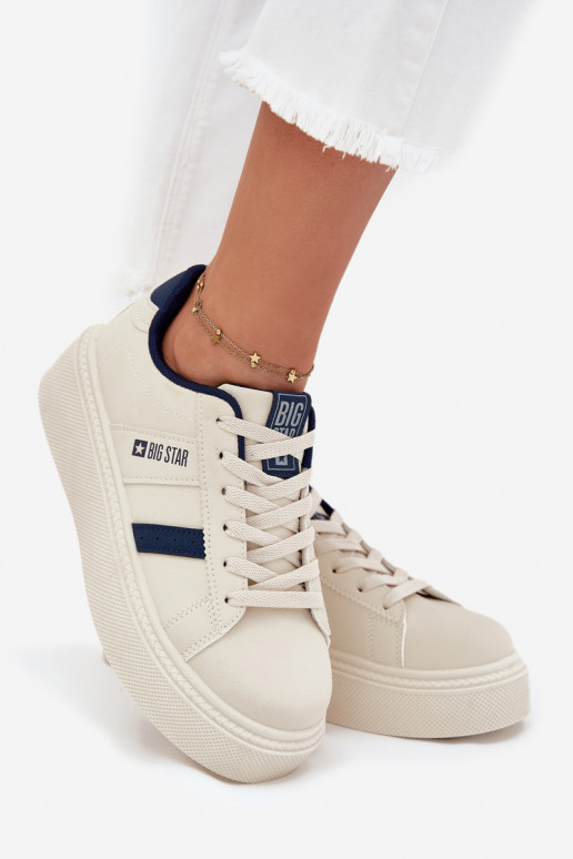 Sneakers model schoenen Dames met platform Big Star SS274347 ivoor