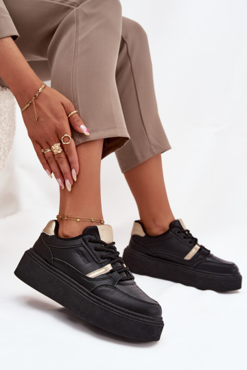 Dames zwarte sneakers stijl schoenen met platform Big Star SS274360