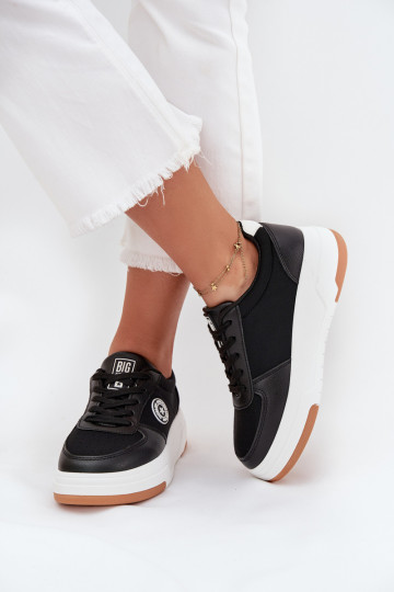 Zwarte dames sneakers stijl schoenen met platform Big Star RR274573 HI-POLY SYSTEM