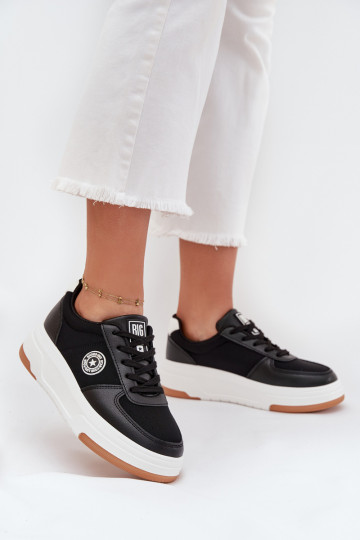 Zwarte dames sneakers stijl schoenen met platform Big Star RR274573 HI-POLY SYSTEM 2