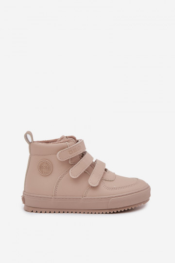 Gevoerde kinders zandkleurige sneakers stijl laarzen met klittenbandsluitingen Big Star SS374072 2