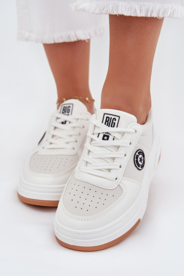 Dames sportschoenen met platform Big Star RR274572 HI-POLY SYSTEM wit