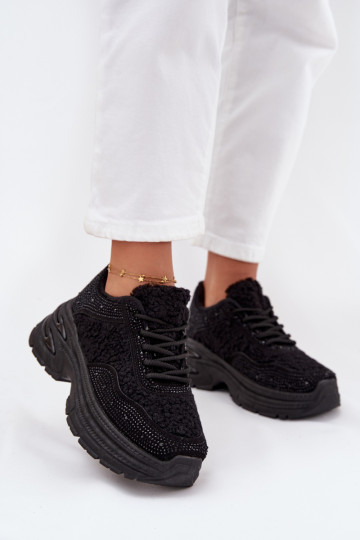 Sneakers model schoenen Dames met sprankelende gaten en bont Typu Baranek zInart Zarika 2