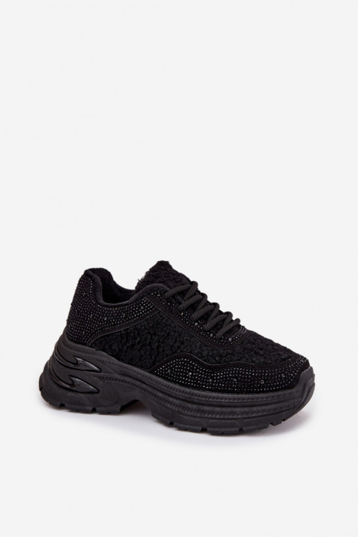 Sneakers model schoenen Dames met sprankelende gaten en bont Typu Baranek zInart Zarika