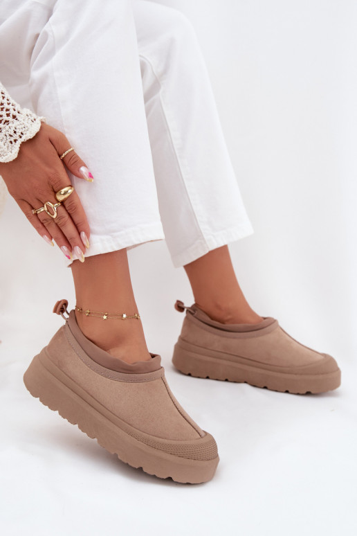 SneeuIn laarzen Dames met platform Met een laag bovenInerk beige Izamine