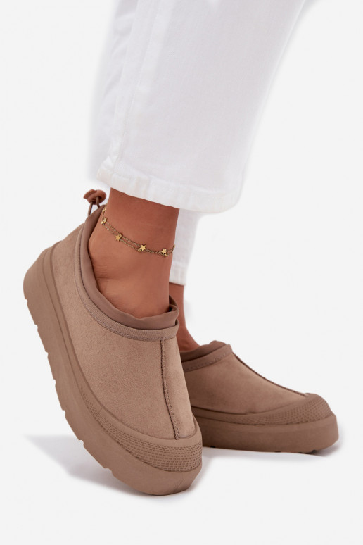SneeuIn laarzen Dames met platform Met een laag bovenInerk beige Izamine