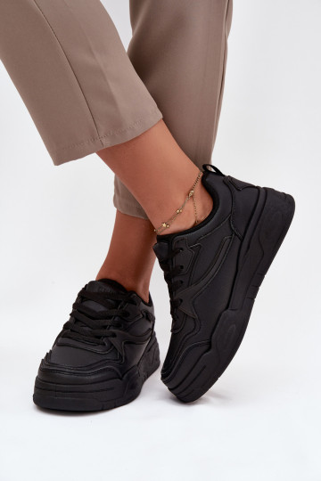 Dames zwarte Sneakers model schoenen met platform Big Star SS274589 HI-POLY SYSTEM