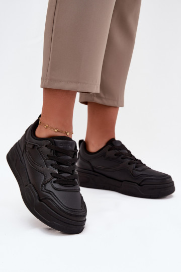 Dames zwarte Sneakers model schoenen met platform Big Star SS274589 HI-POLY SYSTEM 2