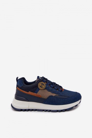 Donkerblauwe heren sportschoenen "Big Star RR174279 HI-POLY SYSTEM" 2