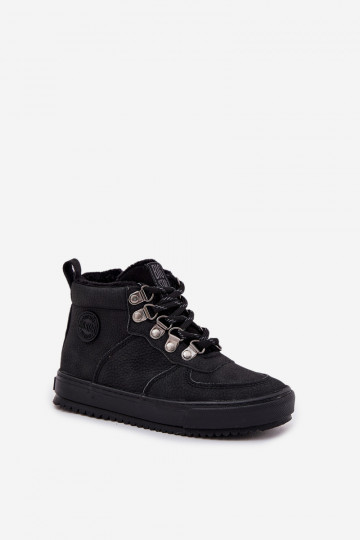 Zwarte warme kinder wandelschoenen "Big Star SS374075"