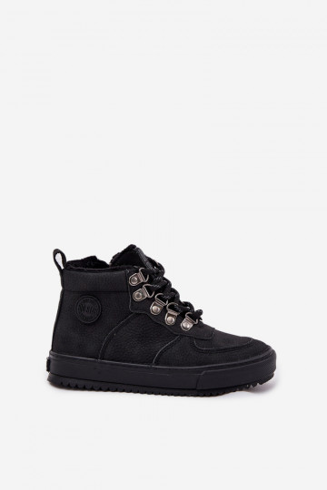 Zwarte warme kinder wandelschoenen "Big Star SS374075" 2