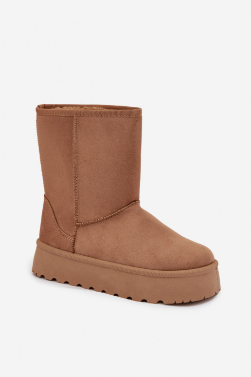 Dames SneeuIn laarzen met bont bruine kleur Abrams