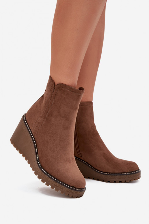 opInarmen Laarzen Op de INigvan eco-suèdeu bruine kleur Het heeftvona