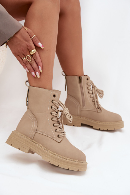 Dames Enkellaarsjes voor Inerknemers Opar het kasteel beige Tirina