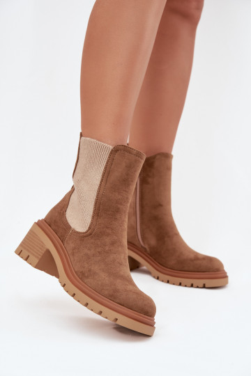 Stijlvolle vrouwelijke gevoerde boots zandkleur Zoralia