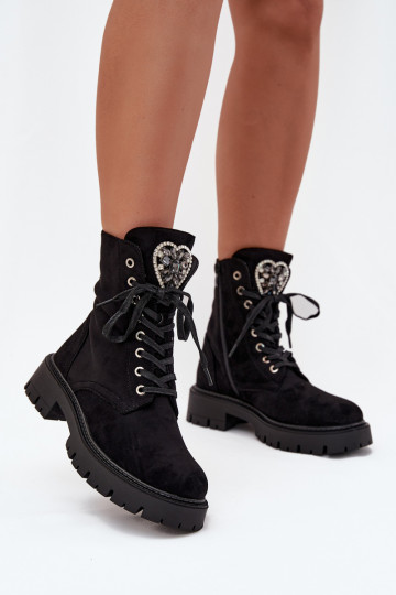 Enkellaarsjes voor Inerknemers Met Sieradendecoratie opInarmen van eco-suèdeoIne zInart Miryssa