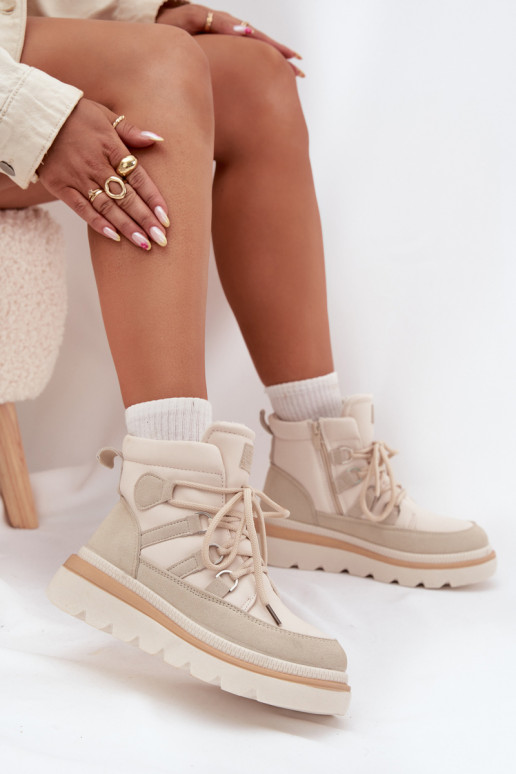 Dameslaarzen met platform ivoor Liorae Dameslaarzen met platform ivoor Liorae