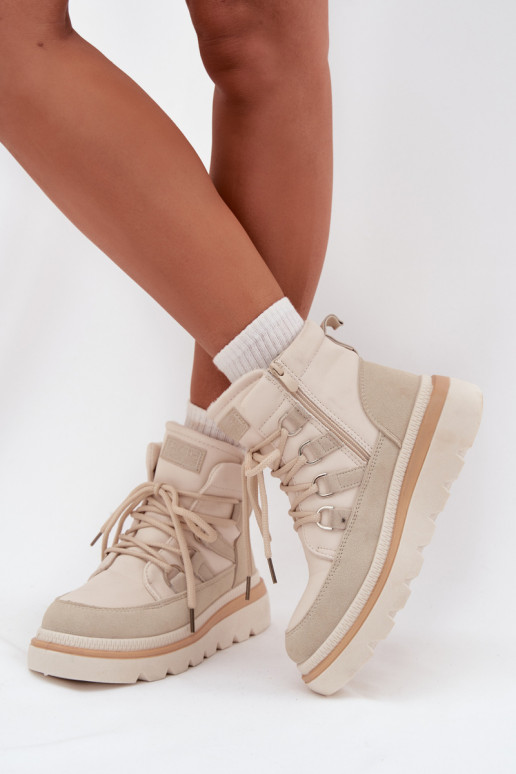 Dameslaarzen met platform ivoor Liorae Dameslaarzen met platform ivoor Liorae