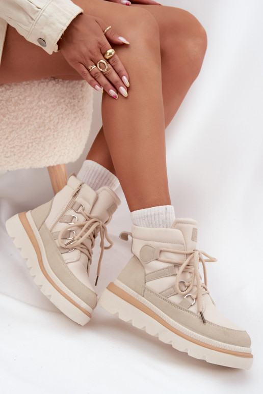 Dameslaarzen met platform ivoor Liorae Dameslaarzen met platform ivoor Liorae