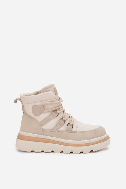 Dameslaarzen met platform ivoor Liorae Dameslaarzen met platform ivoor Liorae