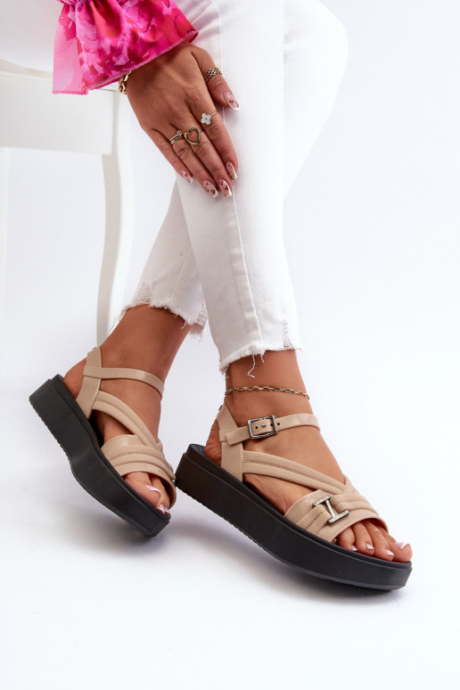 Geurig Dames sandalen met platform ZAXY LL285063 beige