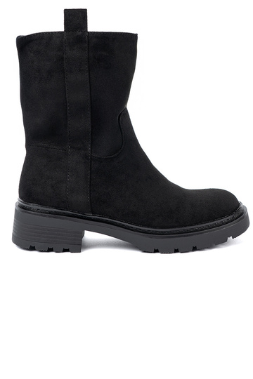 Stijlvol laarzen bij de enkel z grubą, czarną podeszIną 2