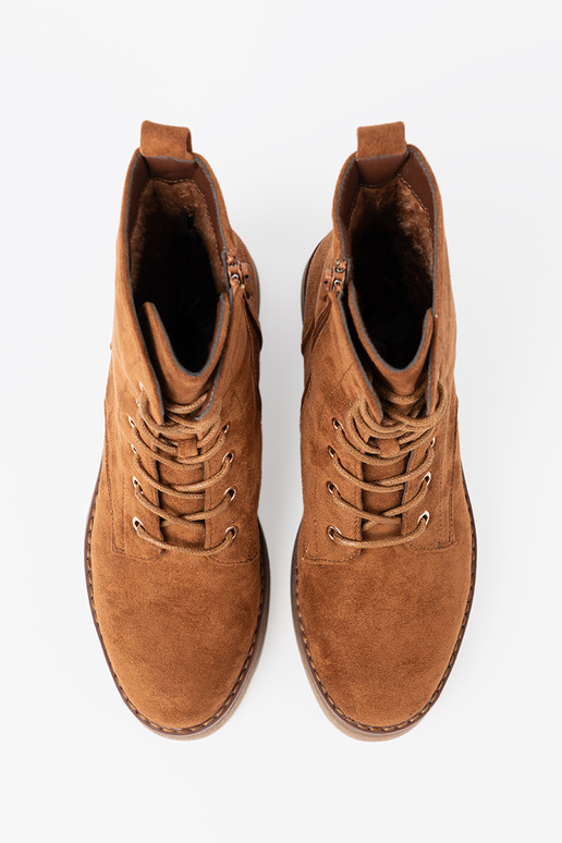 Comfortabel schoenen In kolorze karmeloInym op een platte zool