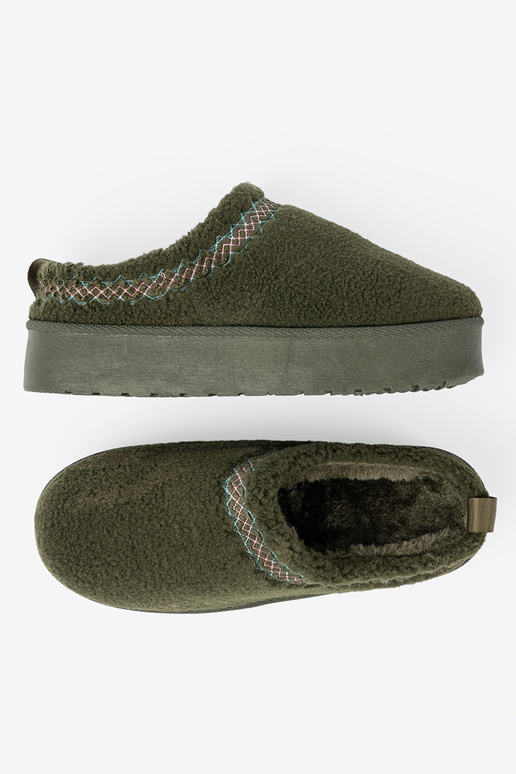 kaki kleuren, miękkie schoenen a'la SnoInboots voor dames bez pięty