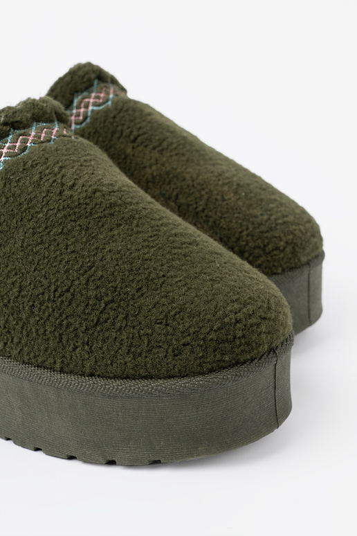 kaki kleuren, miękkie schoenen a'la SnoInboots voor dames bez pięty