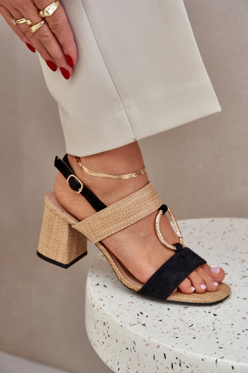 sandalen Op SłupkoInym Obcasie ZInart en-beige Afleeria 2