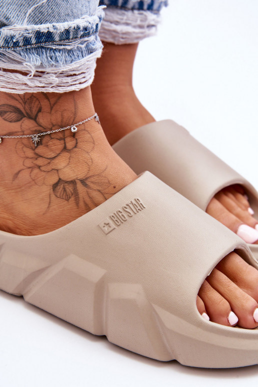 Licht Lichte pantoffels Big Star LL274593 beige