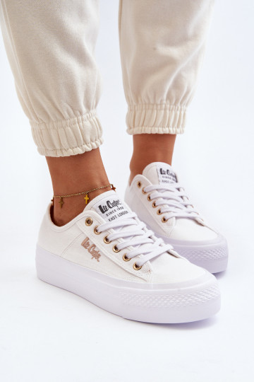 Dames witte schoenen met platform Lee Cooper LCW-24-31-2725