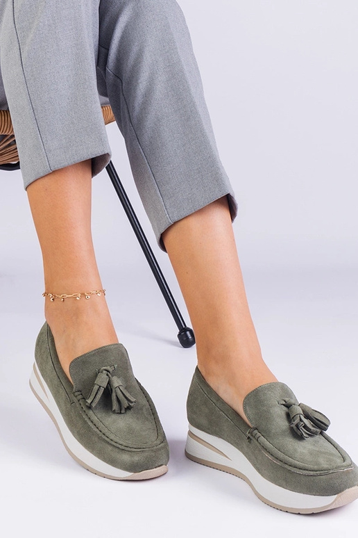 Groene dames platform schoenen met...