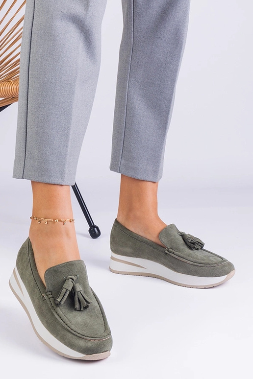 Groene dames platform schoenen met...