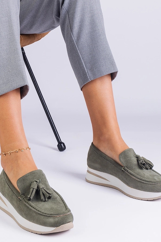 Groene dames platform schoenen met...