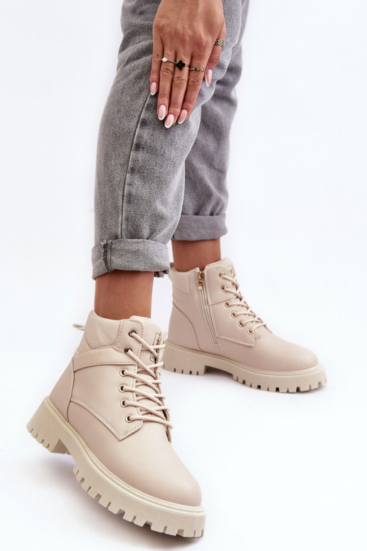 Dames schoenen met ritssluitingen opInarmen beige Gremiva