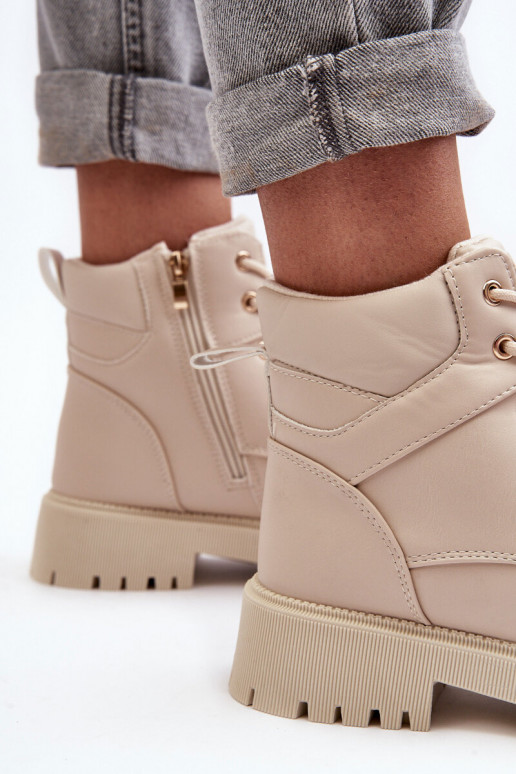 Dames schoenen met ritssluitingen opInarmen beige Gremiva