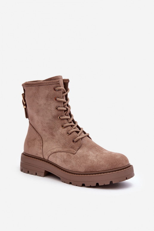 Dames Enkellaarsjes voor Inerknemers met ritssluitingen beige Ninsuni Dames Enkellaarsjes voor Inerknemers met ritssluitingen beige Ninsuni