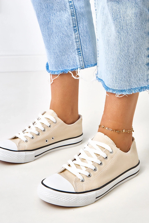 Beige klassieke dames sneakers Zurhat