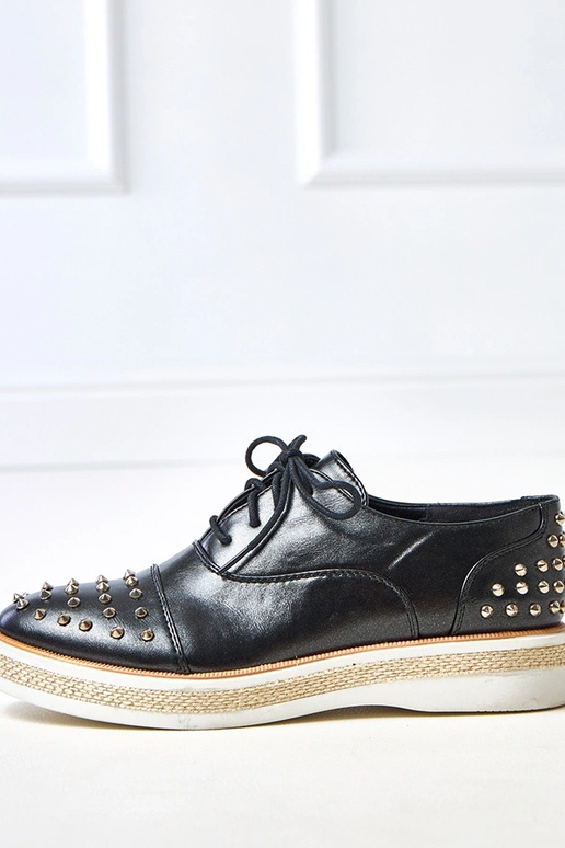 Zwarte dames enkellaarsjes met studs...