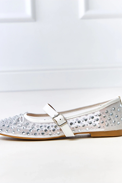 Witte netbalerina's met kristallen...