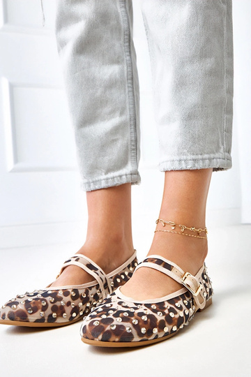 Leopardprint netbalerina's met kristallen Malmo