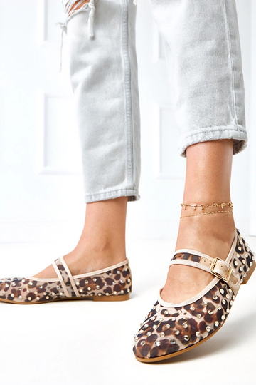 Leopardprint netbalerina's met kristallen Malmo 2