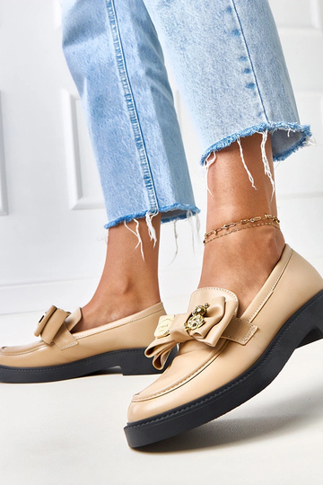 Beige mocassins met strik... 2