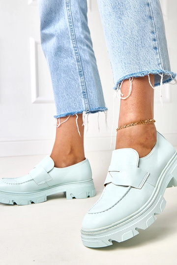 Blauwe dames moccasins van kunstleer Kirna 2