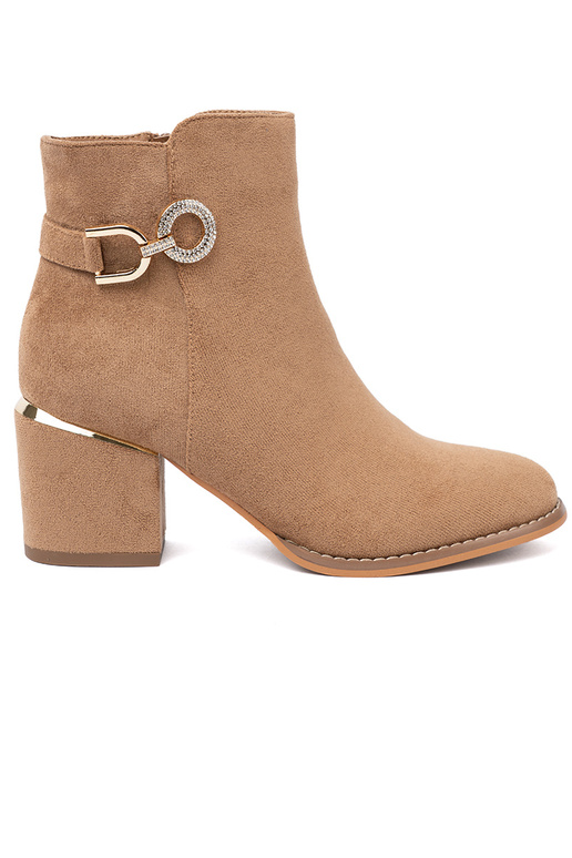 Stijlvol laarzen In odcieniu helderbruinm ze goudenm detalem