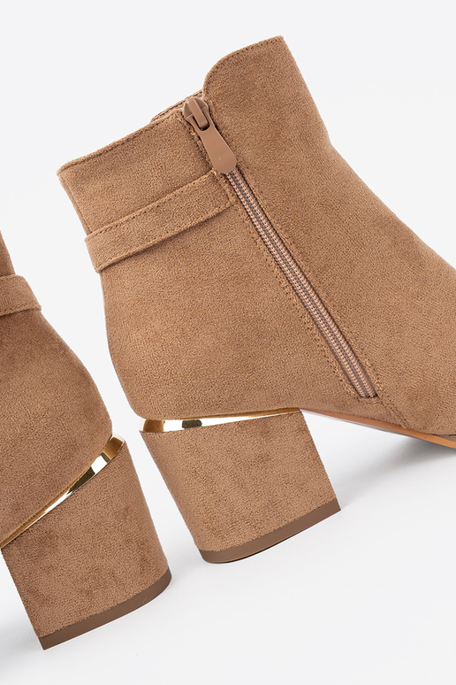 Stijlvol laarzen In odcieniu helderbruinm ze goudenm detalem