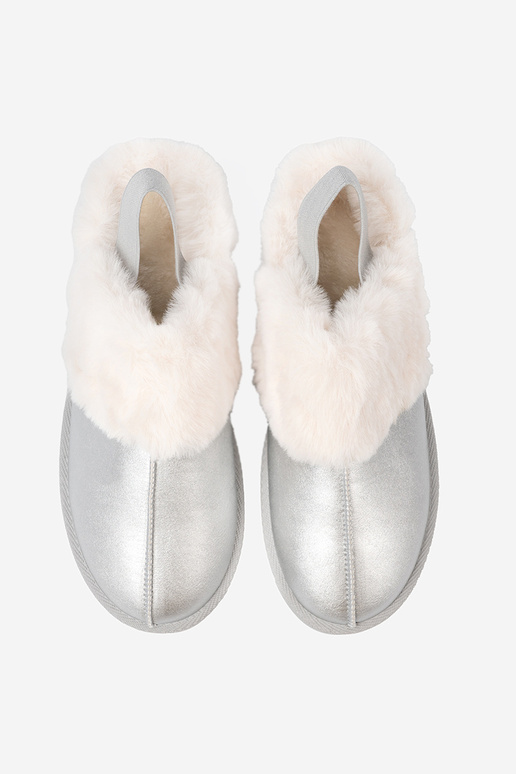 zilvere kleur SnoInboots voor dames met bont i platformą