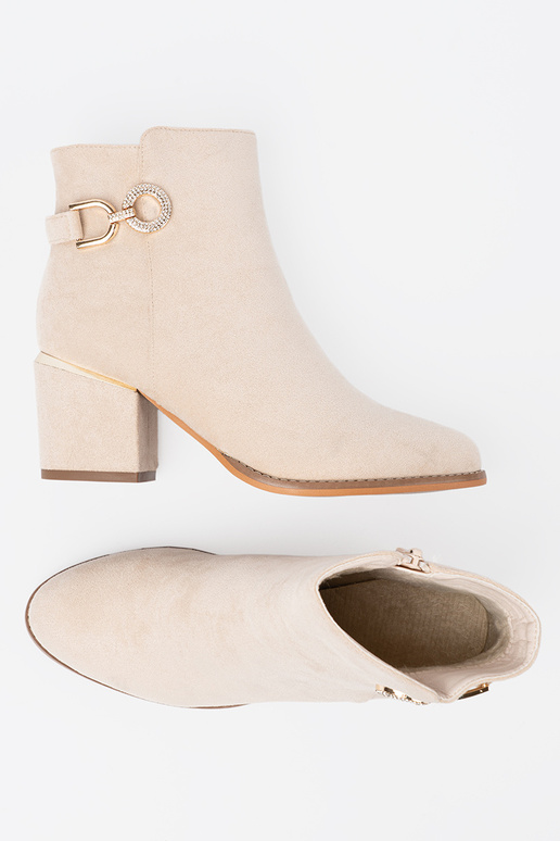 ivoor enkel laarzen met decoratieve gesp ivoor enkel laarzen met decoratieve gesp